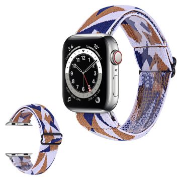 Apple Watch 40mm joustava tyylikäs kellonhihna - Ruskean Palasia Ja Sininen