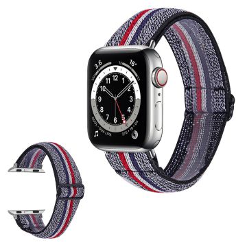 Apple Watch 40mm joustava tyylikäs kellonhihna - Sininen / Valkoinen / Punainen