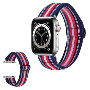 Apple Watch 40mm joustava tyylikäs kellonhihna - Punaiset Viivat / Valkoinen / Punainen