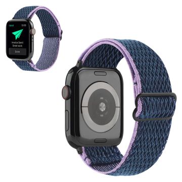 Apple Watch 40mm aaltokuvioinen nailon kellonhihna - Keskiyön Sininen