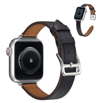 Apple Watch 40mm yksinkertainen nahkaranneke - Musta