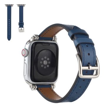 Apple Watch 40mm helmikoristeinen nahkakellon hihna - Sininen