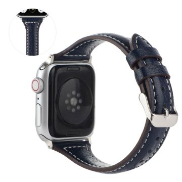 Apple Watch 40mm litchi-tekstuurinen nahkaranneke - Sininen