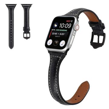 Apple Watch 40mm glitteri jauhe nahkainen kellonhihna - Musta