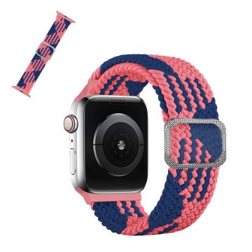 Apple Watch 40mm nylonkuvioinen kellonhihna - Vaaleanpunainen Sininen