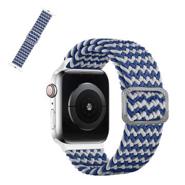 Apple Watch 40mm nylonkuvioinen kellonhihna - Aalto Sininen Valkoinen