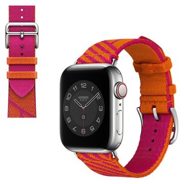 Apple Watch 40mm kaksivärinen kankainen ranneke - Oranssi / Pinkki