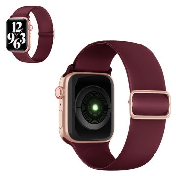 Apple Watch 40mm elastinen silikoninen kellonhihna - Viininpunainen