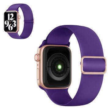 Apple Watch 40mm elastinen silikoninen kellonhihna - Tumma Violetti