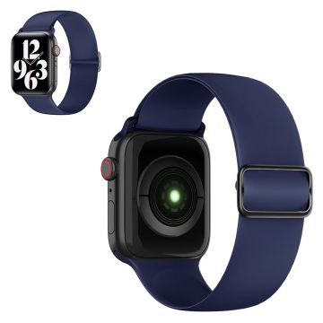 Apple Watch 40mm elastinen silikoninen kellonhihna - Keskiyön Sininen