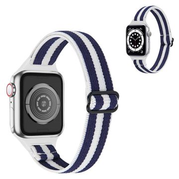 Apple Watch 40mm nylonkellohihna - Sininen / Valkoinen