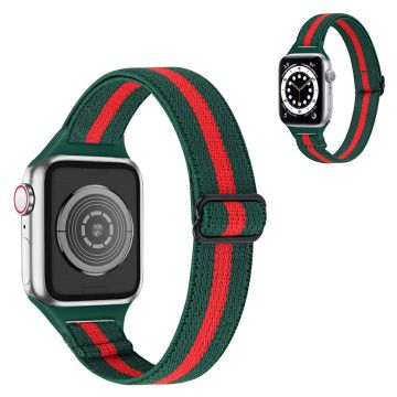 Apple Watch 40mm nylonkellohihna - Armeijan Vihreä / Punainen