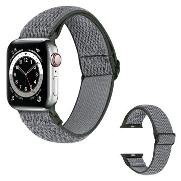 Apple Watch 40mm nailonista valmistettu kellonhihna - Mustanvihreä / Harmaa