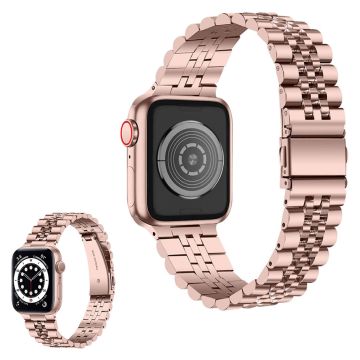 Apple Watch 40mm viiden helmen ranneke ruostumattomasta teräksestä - Pinkki