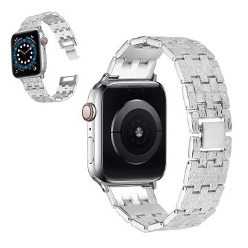 Apple Watch 40mm texturoitu alumiiniseoksesta valmistettu kellonhihna - Hopea