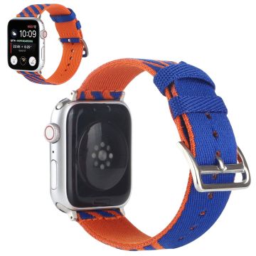 Apple Watch 40mm siisti kaksivärinen nylonkellohihna - Sininen / Oranssi