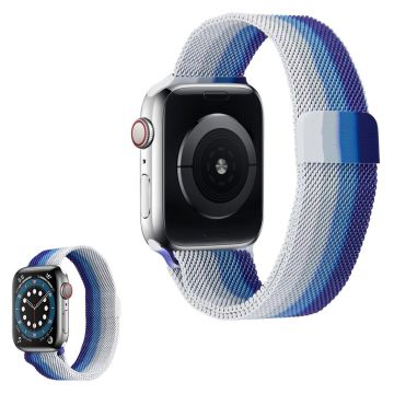 Apple Watch 40mm sateenkaariviivakellon hihna - Sininen / Sininen / Hopea / Valkoinen