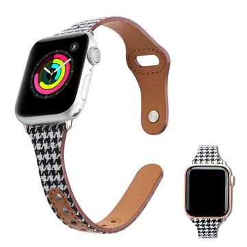 Apple Watch 40mm liner design nahkakellon ranneke - Musta Valkoinen Pääsky Vyötärö