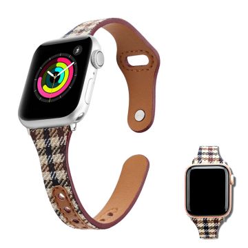 Apple Watch 40mm liner design nahkakellon ranneke - Keltainen Ruutu