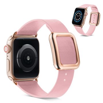 Apple Watch 40mm mikrokuituinen nahkaranneke + solki ruostumatonta terästä - Vaalea Pinkki