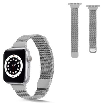 Apple Watch 40mm ruostumattomasta teräksestä valmistettu kellonhihna magneettilukolla - Vaalean Harmaa