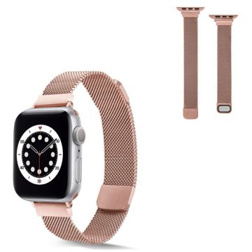 Apple Watch 40mm ruostumattomasta teräksestä valmistettu kellonhihna magneettilukolla - Ruusukulta