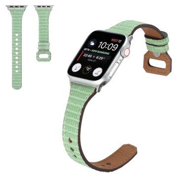 Apple Watch 40mm bambukuvioitu aito nahkaranneke - Vihreä