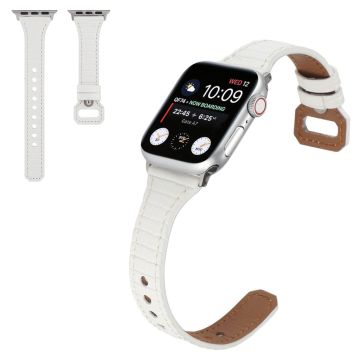 Apple Watch 40mm bambukuvioitu aito nahkaranneke - Valkoinen