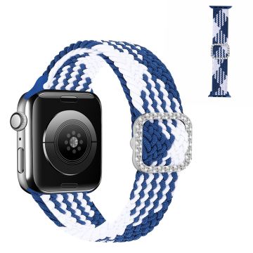 Apple Watch 40mm nylonkellohihna strassisoljella - Sininen Ja Valkoinen