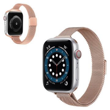 Apple Watch 40mm ruostumattomasta teräksestä valmistettu magneettikiinnitteinen kellonhihna - Ruusukulta