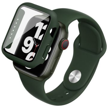 IMAK Apple Watch (40mm) silikonisuojus kellon hihnalla + karkaistu lasi - Tummanvihreä