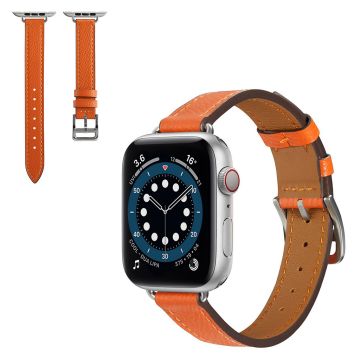 Ristikkäinen nahkaranneke Apple Watch 42mm - 44mm - Oranssi