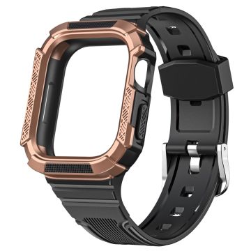 Apple Watch 44mm kaksivärinen suojakuori ja kellohihna - Musta / Pronssi