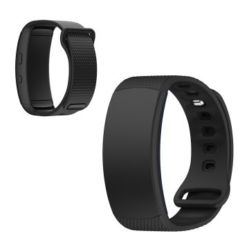 Samsung Gear Fit2 silikoninen kellonauha - Musta Koko: L