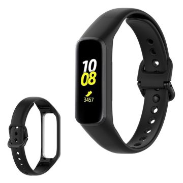 Samsung Galaxy Fit 2 yksinkertainen silikoninen kellonauha - Musta