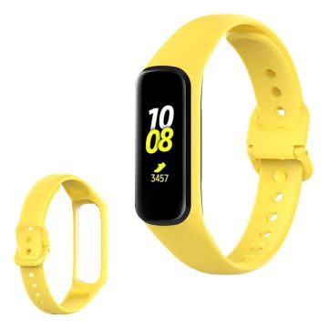 Samsung Galaxy Fit 2 yksinkertainen silikoninen kellonauha - Keltainen