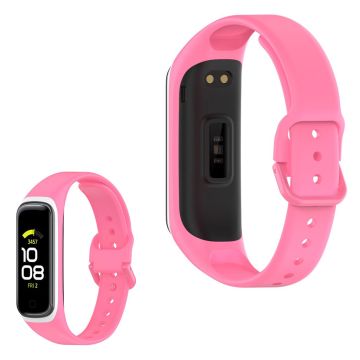 Samsung Galaxy Fit 2 kaksivärinen silikonikellonauha - Pinkki / Valkoinen