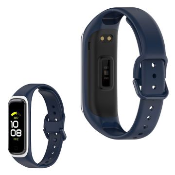 Samsung Galaxy Fit 2 kaksivärinen silikonikellonauha - Tummansininen / Valkoinen