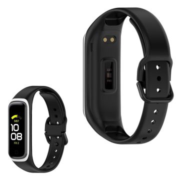 Samsung Galaxy Fit 2 kaksivärinen silikonikellonauha - Musta / Valkoinen