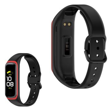 Samsung Galaxy Fit 2 kaksivärinen silikonikellonauha - Musta / Punainen