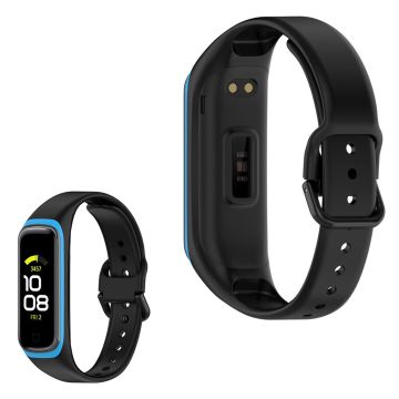 Samsung Galaxy Fit 2 kaksivärinen silikonikellonauha - Musta / Sininen