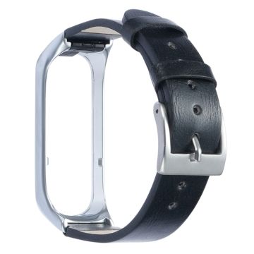 Samsung Galaxy Fit 2 Aito nahkahihna ja suojus - Hopea / Musta