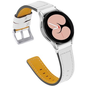 Top Layer aito nahkainen kellonhihna Samsung Galaxy Watch 4 - Valkoinen