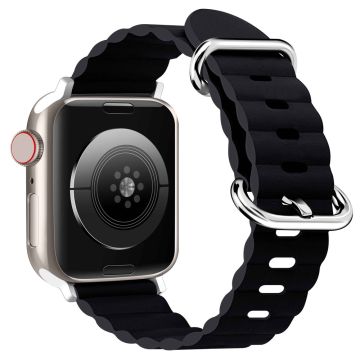 Apple Watch Series 8 (41mm) aito nahkaranneke - Keskiyöllä