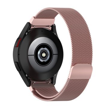 Milanolainen ruostumattomasta teräksestä valmistettu ranneke Samsung Galaxy Watch 6 / 5 / 4 - Ruusu Vaaleanpunainen