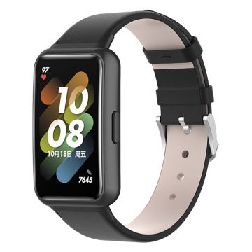 Huawei Band 7 aito nahkainen kellonhihna - Musta