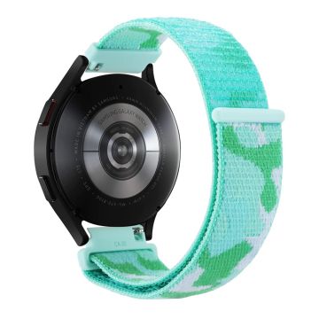 Samsung Galaxy Watch6 Classic 47mm 43mm / GarminActive 5 Nylon Watch Strap 20mm Camouflage rannekorun hihna - Lime Camo