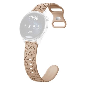 Samsung Galaxy Watch6 Classic 47mm / 43mm / Garmin Venu Sq 2 20mm silikoninen ranneke Leopardipainettu - Maito Tee