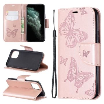 Butterfly iPhone 11 Pro kotelot - Ruusukulta