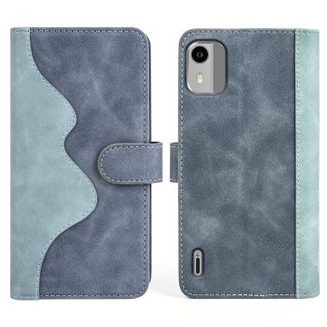 Two-color leather flip case for Nokia C12 Plus / C12 / C12 Pro - Blue